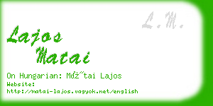 lajos matai business card